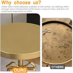 Gold Drink Table, Metal Martini Side Table - 11.9" x21.7'', Gold Small Accent Table with Bow Decoration, alternate view 6