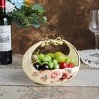 Gold Floral Fruit Basket for Kitchen Table in Small in Gold fruit basket, alternate view 2