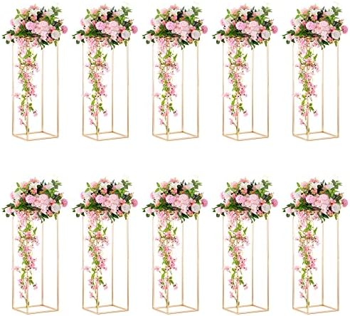 Gold Flower Stand for Table: 31.5” Tall Centerpiece Stand for Wedding Table Reception Floral Center Pieces with