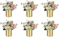 Gold Flower Vase Centerpieces, 5.1" Tall, Metal, 6 Pcs in Gold-1#