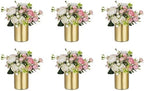 Gold Flower Vase Centerpieces, 5.1" Tall, Metal, 6 Pcs in Gold-1#