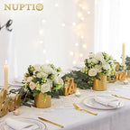 Gold Flower Vase Centerpieces, 5.1" Tall, Metal, 6 Pcs in Gold-1#, alternate view 2