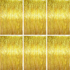 Gold Foil Fringe Backdrop Curtains, 3.3x6.6ft, 6pcs in 3.3x6.6ft