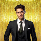 Gold Foil Fringe Backdrop Curtains, 3.3x6.6ft, 6pcs in 3.3x6.6ft, alternate view 5