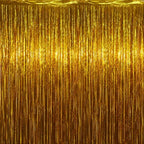 Gold Fringe Backdrop, 4 Pack 3.3 x 6.6 ft Foil Fringe Curtains in 3.3 x 6.6 ft