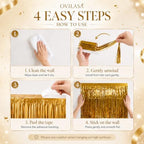Gold Fringe Backdrop, 4 Pack 3.3 x 6.6 ft Foil Fringe Curtains in 3.3 x 6.6 ft, alternate view 3