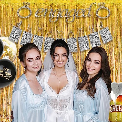 Gold Fringe Curtain Tinsel Backdrop Pack of 2, alternate view 4