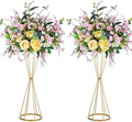 Gold Geometric Centerpiece Metal Wedding Flower Stand, 27in, 2Pcs in Gold