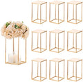 Gold Geometric Column Flower Stand Wedding Centerpieces, 10Pcs in Gold