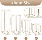 Gold Geometric Column Flower Stand Wedding Centerpieces, 10Pcs in Gold, alternate view 3