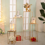 Gold Geometric Column Flower Stand Wedding Centerpieces, 10Pcs in Gold, alternate view 5