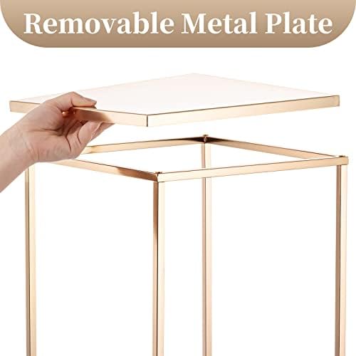 Gold Geometric Column Flower Stand Wedding Centerpieces, 10Pcs in Gold, alternate view 6