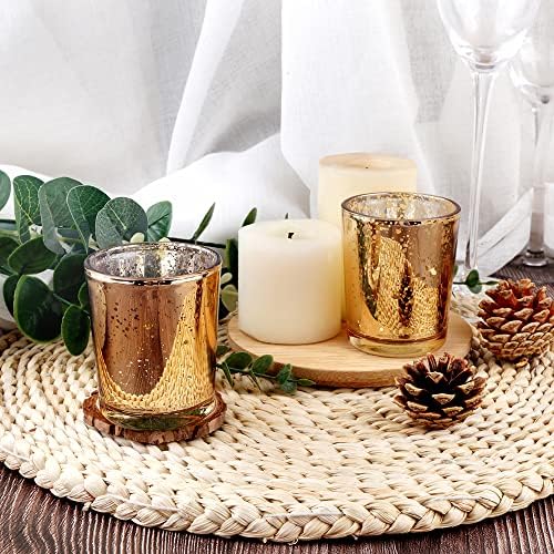 Gold Mercury Glass Tea Light Holders Set of 36 - Elegant Votive Candle Holders for Weddings, Showers and Home, alternate view
