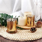 Gold Mercury Glass Tea Light Holders Set of 36 - Elegant Votive Candle Holders for Weddings, Showers and Home, alternate view