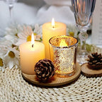 Gold Mercury Glass Tea Light Holders Set of 36 - Elegant Votive Candle Holders for Weddings, Showers and Home, alternate view