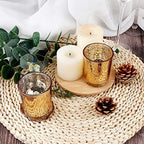 Gold Mercury Glass Tea Light Holders Set of 36 - Elegant Votive Candle Holders for Weddings, Showers and Home, alternate view