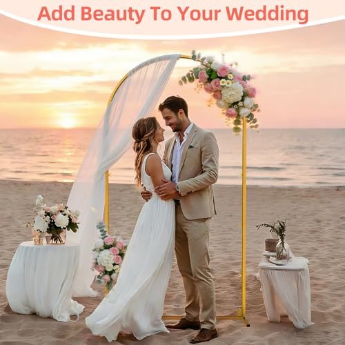 Gold Metal Arch Backdrop Stand, 6.6FT Wedding Arch Stand for Birthday Party Bridal Baby Shower Graduation, alternate view 3