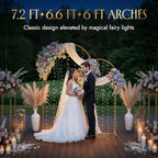Gold Metal Arch Backdrop Stand for Wedding & Birthday Party Decorations, Foldable Balloon Arch Frame with Easy, alternate
