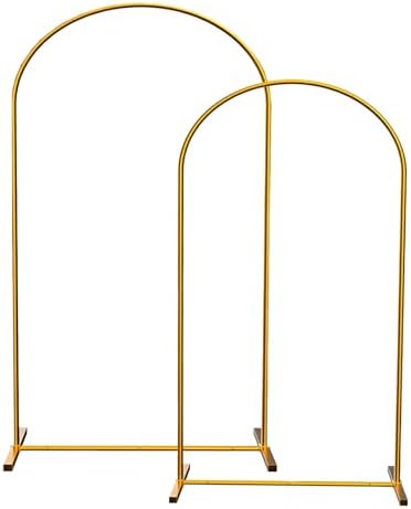 Gold Metal Arch Stand, 6.6ft 7.2ft Set