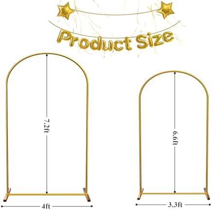 Gold Metal Arch Stand, 6.6ft 7.2ft Set, alternate view 2