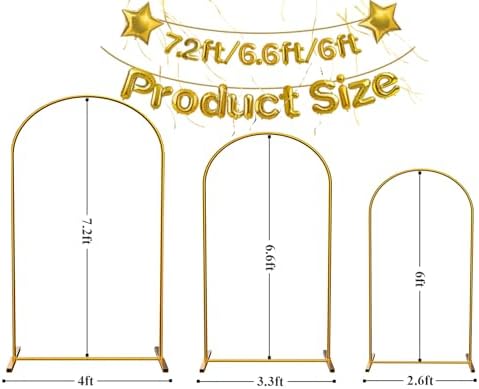 Gold Metal Arch Stand, 6.6ft, alternate view 4