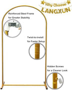 Gold Metal Arch Stand, 7.2ft 6.6ft 6ft Set, alternate view 3