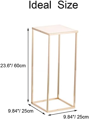 Gold Metal Cube Vase Stand for Wedding Centerpieces, 23.6in Tall, 10 Pcs in Gold-10PSC, alternate view 3