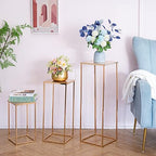 Gold Metal Cube Vase Stand for Wedding Centerpieces, 23.6in Tall, 10 Pcs in Gold-10PSC, alternate view 5