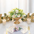 Gold Metal Urn Vases for Flower, Compote Vase Table Centerpiece in Gold, alternate view 4