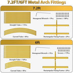 Gold Metal Wedding Arch Backdrop Stand Set of 2, 7.2FT & 6FT, alternate view 4
