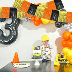 Gold Orange Black Fringe Garland Banner Wall Tinsel Foil Streamers in Gold Orange Black, alternate view 4