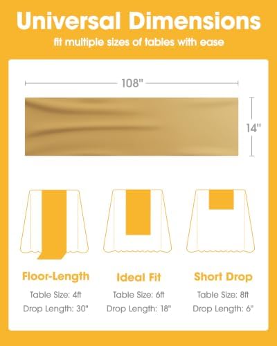 Gold Plastic Table Runner Party Decorations, Disposable, 4 Pack, alternate view 3