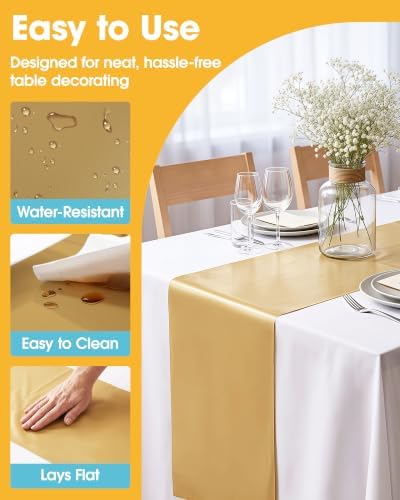 Gold Plastic Table Runner Party Decorations, Disposable, 4 Pack, alternate view 5