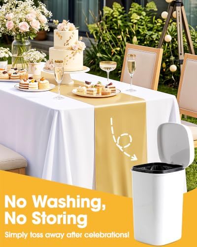 Gold Plastic Table Runner Party Decorations, Disposable, 4 Pack, alternate view 7