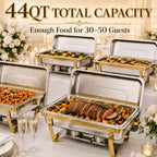 Gold Rectangular Chafing Dishes, 44QT 4 Pack, alternate view 3