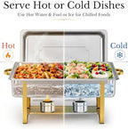 Gold Rectangular Chafing Dishes, 44QT 4 Pack, alternate view 4