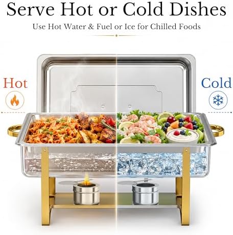 Gold Rectangular Chafing Dishes, 44QT 4 Pack, alternate view 4