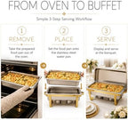Gold Rectangular Chafing Dishes, 44QT 4 Pack, alternate view 5