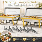Gold Rectangular Chafing Dishes, 44QT 4 Pack, alternate view 6