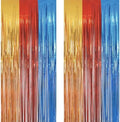 Gold Red Blue Party Backdrop 3.2ft x 8.2ft 2 Packs