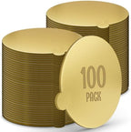 Gold Round Mini Cake Boards with Tab - 2-3/4 Inch Grease-Proof, Foil-Covered, Food Grade Cardboard for Cupcakes