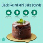 Gold Round Mini Cake Boards with Tab - 2-3/4 Inch Grease-Proof, Foil-Covered, Food Grade Cardboard for Cupcakes, alternate