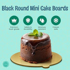 Gold Round Mini Cake Boards with Tab - 4 Inch Grease-Proof, Foil-Covered, Food Grade Cardboard for Cupcakes, alternate view 2