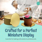 Gold Round Mini Cake Boards with Tab - 4 Inch Grease-Proof, Foil-Covered, Food Grade Cardboard for Cupcakes, alternate view 5