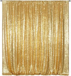 Gold Sequin Backdrop, 20Ft x 10Ft Glitter Photography Background Curtains for Party Baby Shower Wedding Birthday