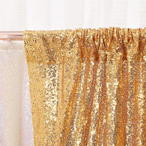 Gold Sequin Backdrop, 20Ft x 10Ft Glitter Photography Background Curtains for Party Baby Shower Wedding Birthday, alternate