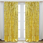 Gold Sequin Backdrop 4x10 Ft, 2 Panels, Large Payette Shimmer Decor in 4 ft W x 10 ft L (2 Panels) in Gold