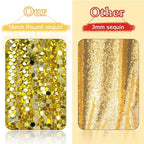 Gold Sequin Backdrop 4x10 Ft, 2 Panels, Large Payette Shimmer Decor in 4 ft W x 10 ft L (2 Panels) in Gold, alternate view 5