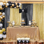 Gold Sequin Backdrop Curtain 10FTx10FT Glitter Gold Background Drapes Sparkle Photography Backdrop for Party, alternate view