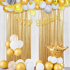 Gold Sequin Backdrop Curtain, 2 Panels 2Ft x 8Ft Glitter Photography Background for Party Baby Shower Wedding, alternate view